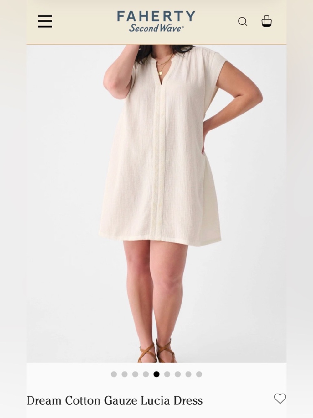 Faherty Dream Cotton Gauze Lucia Dress M - Picture 2 of 6